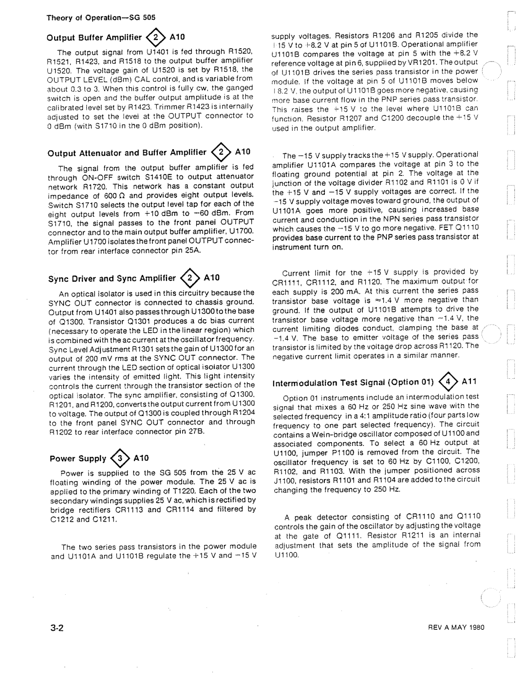 Tektronix SG 505 manual 