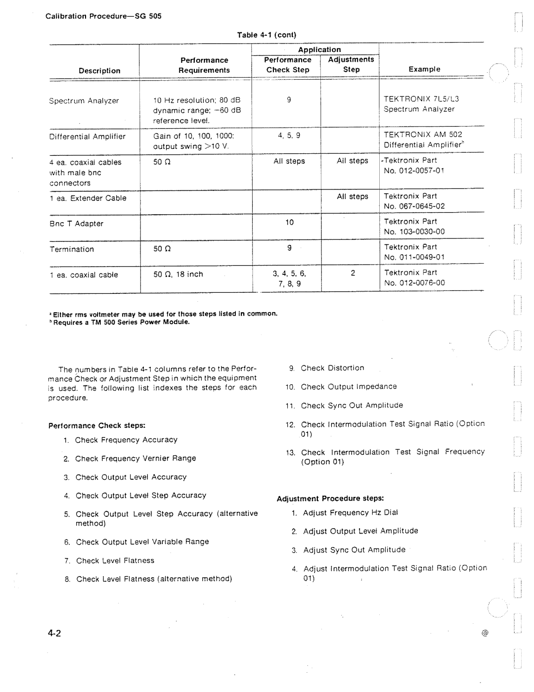 Tektronix SG 505 manual 