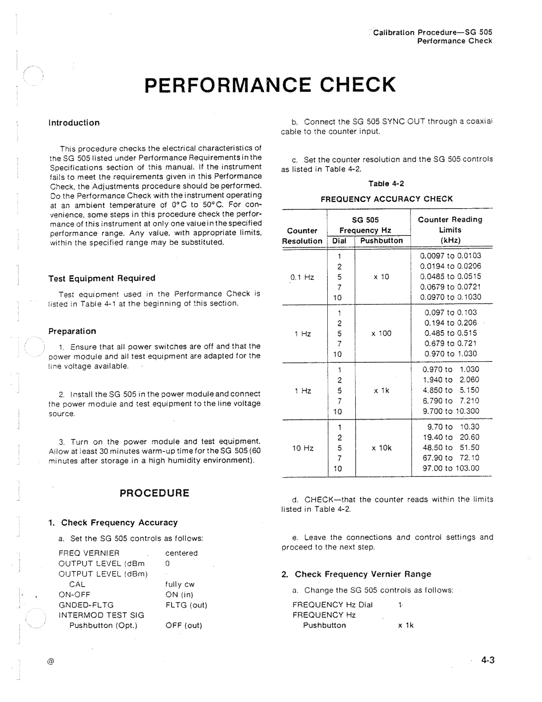 Tektronix SG 505 manual 