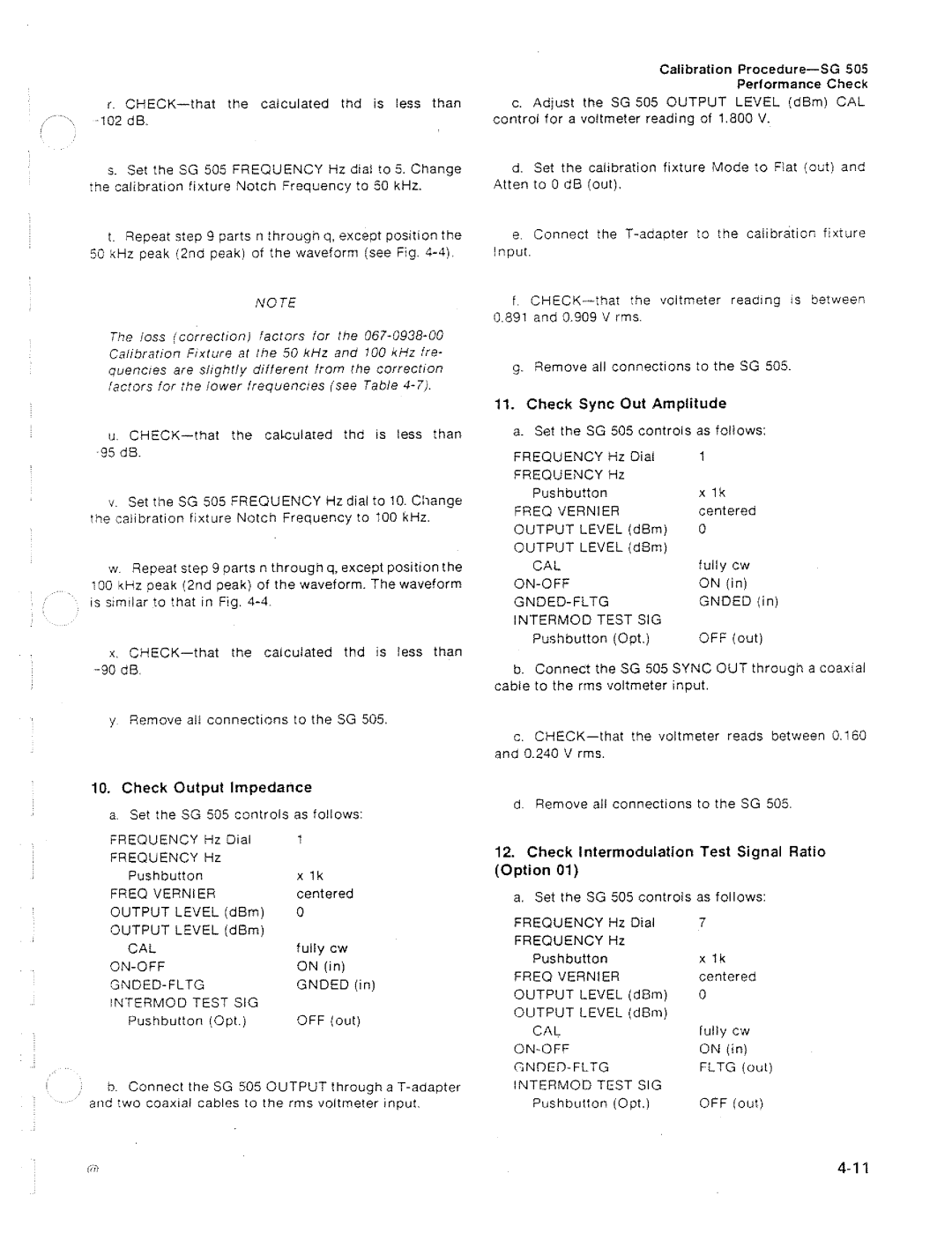 Tektronix SG 505 manual 