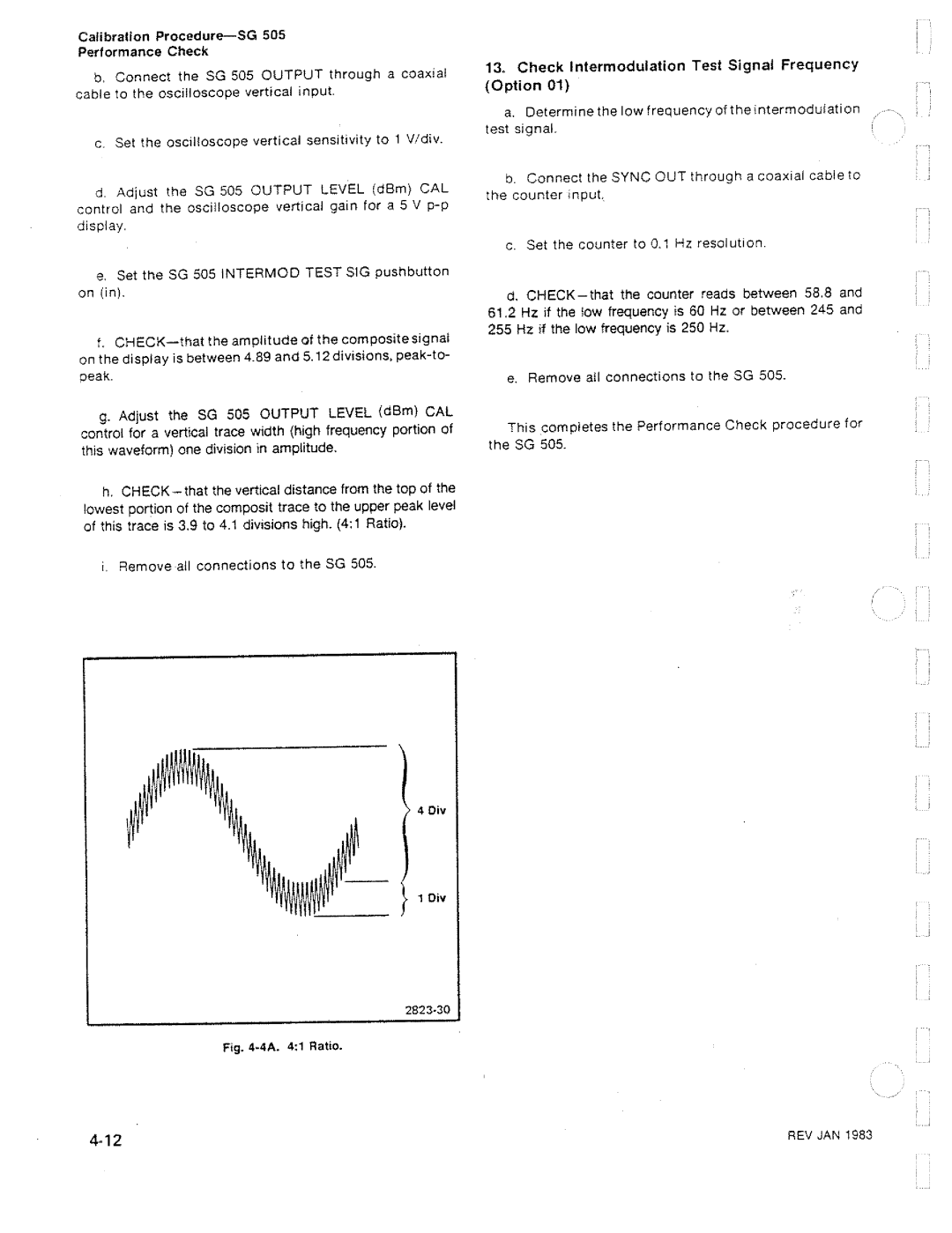 Tektronix SG 505 manual 