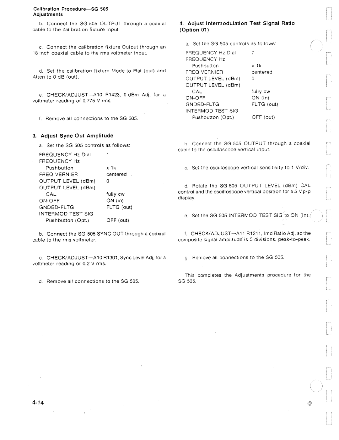 Tektronix SG 505 manual 