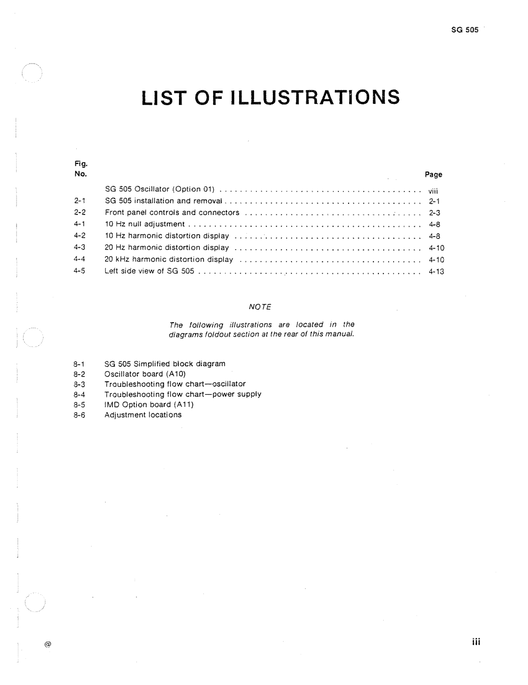 Tektronix SG 505 manual 