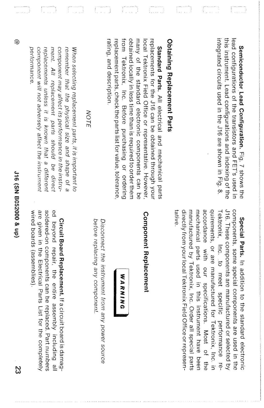 Tektronix SN B052000 manual 