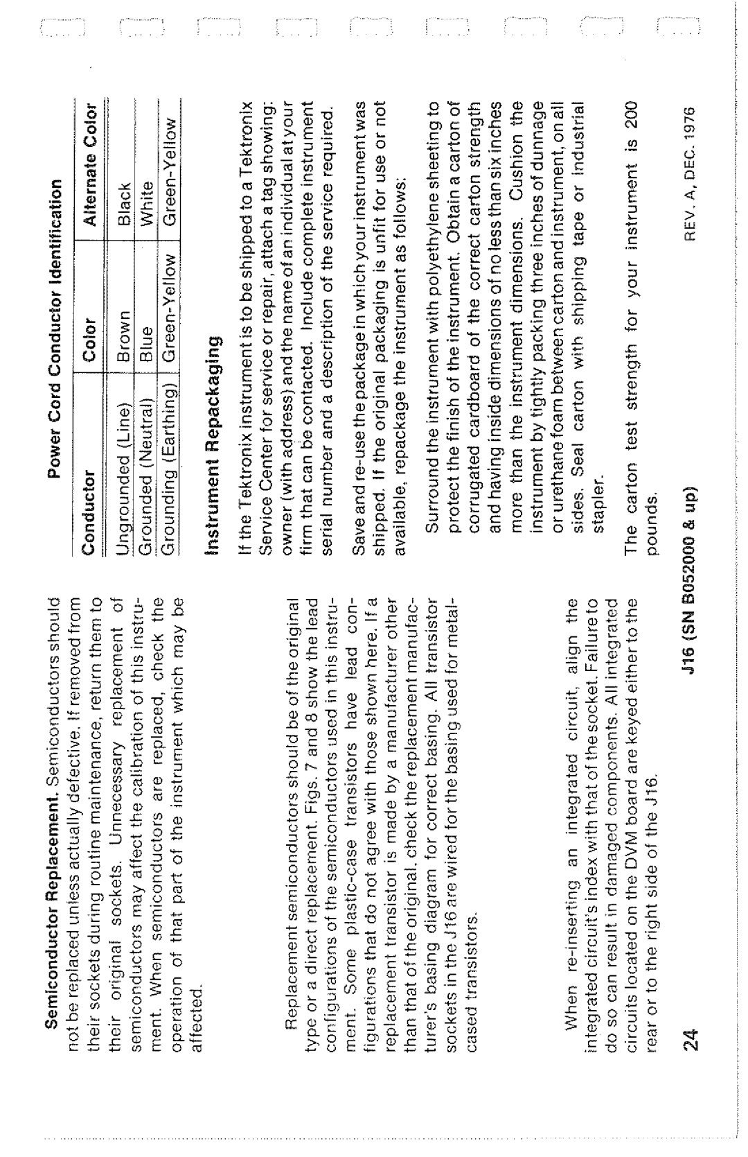 Tektronix SN B052000 manual 