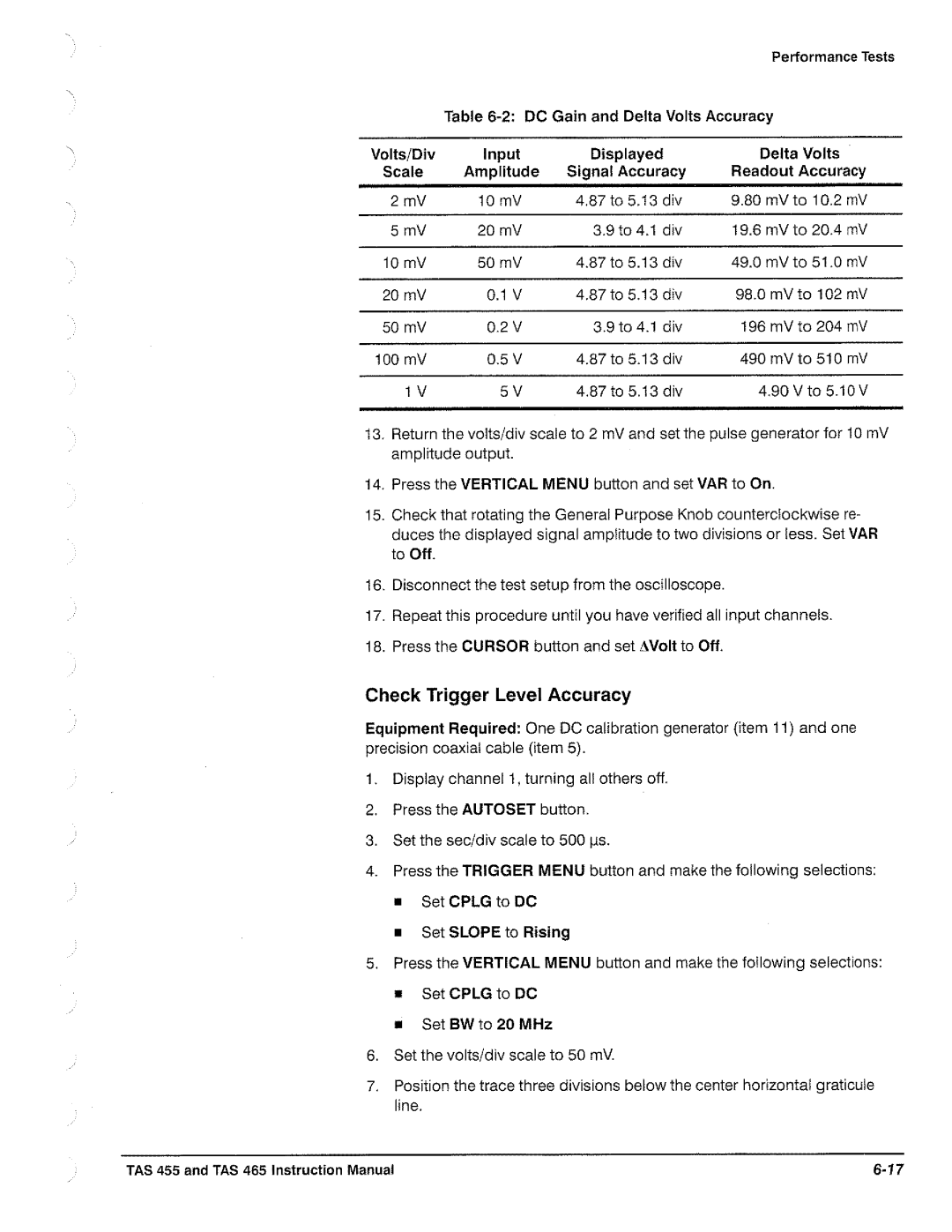 Tektronix TAS  465, TAS 455 manual 