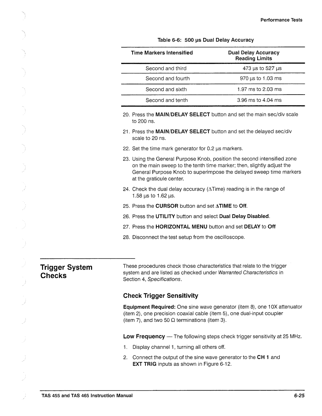 Tektronix TAS  465, TAS 455 manual 