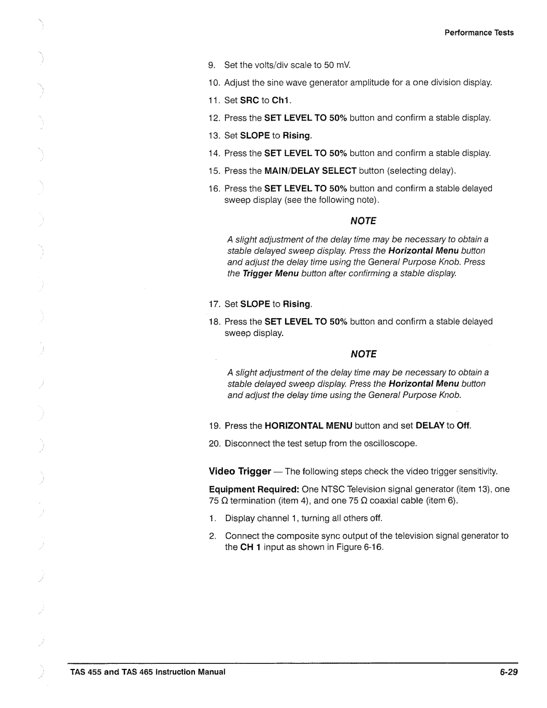 Tektronix TAS  465, TAS 455 manual 