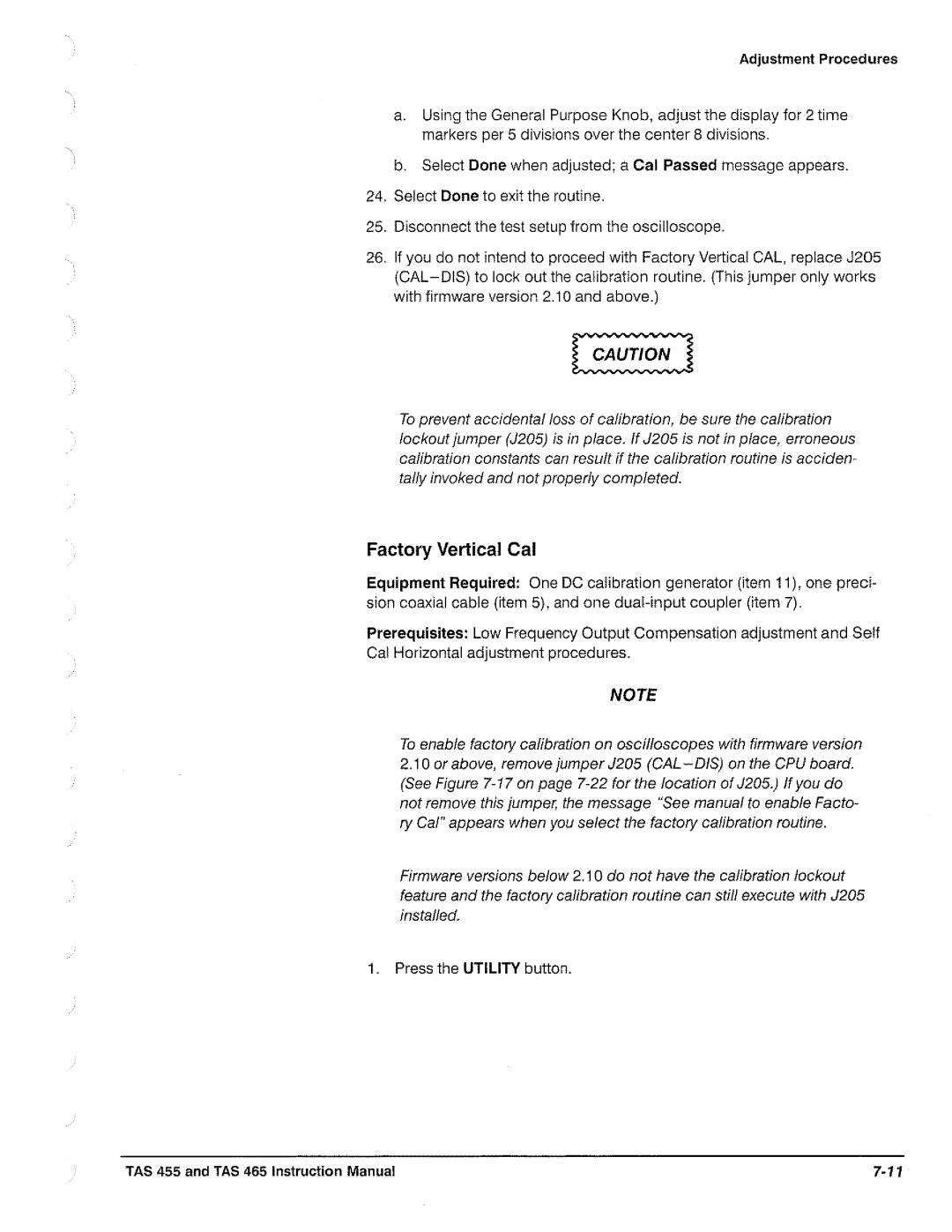 Tektronix TAS  465, TAS 455 manual 