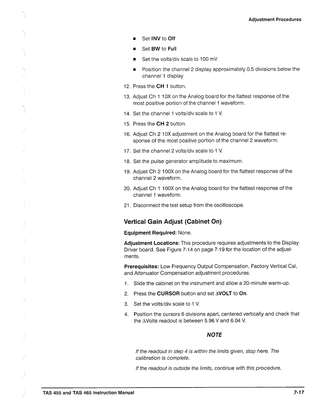 Tektronix TAS  465, TAS 455 manual 