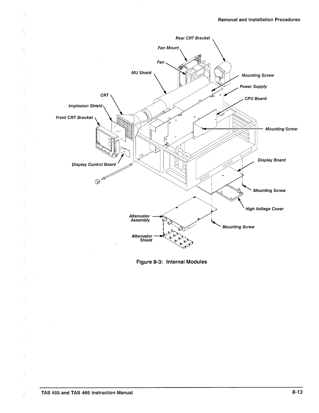 Tektronix TAS  465, TAS 455 manual 