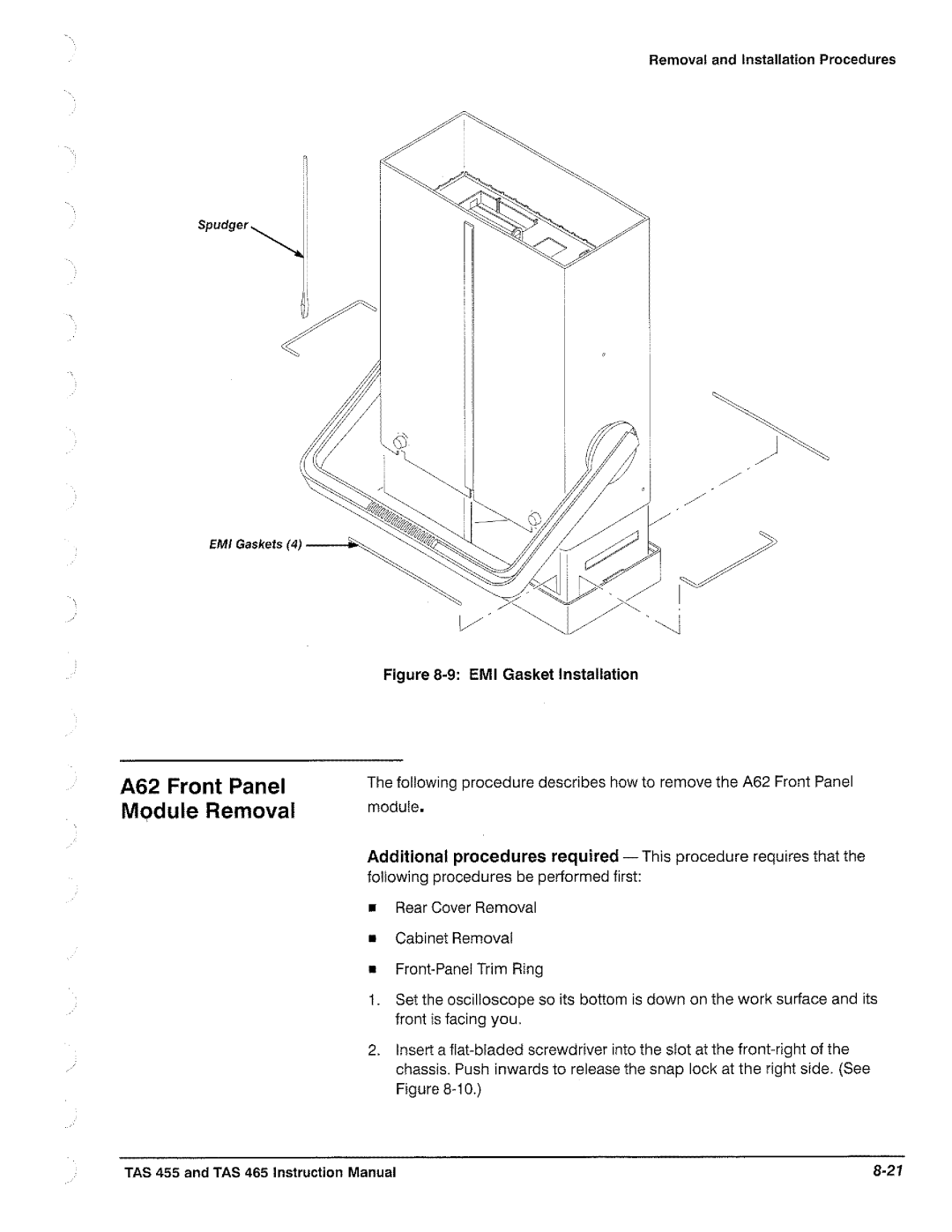 Tektronix TAS  465, TAS 455 manual 