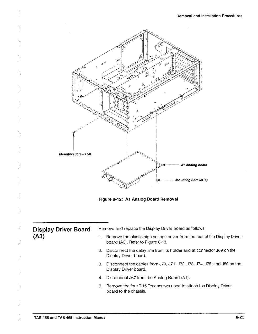 Tektronix TAS  465, TAS 455 manual 