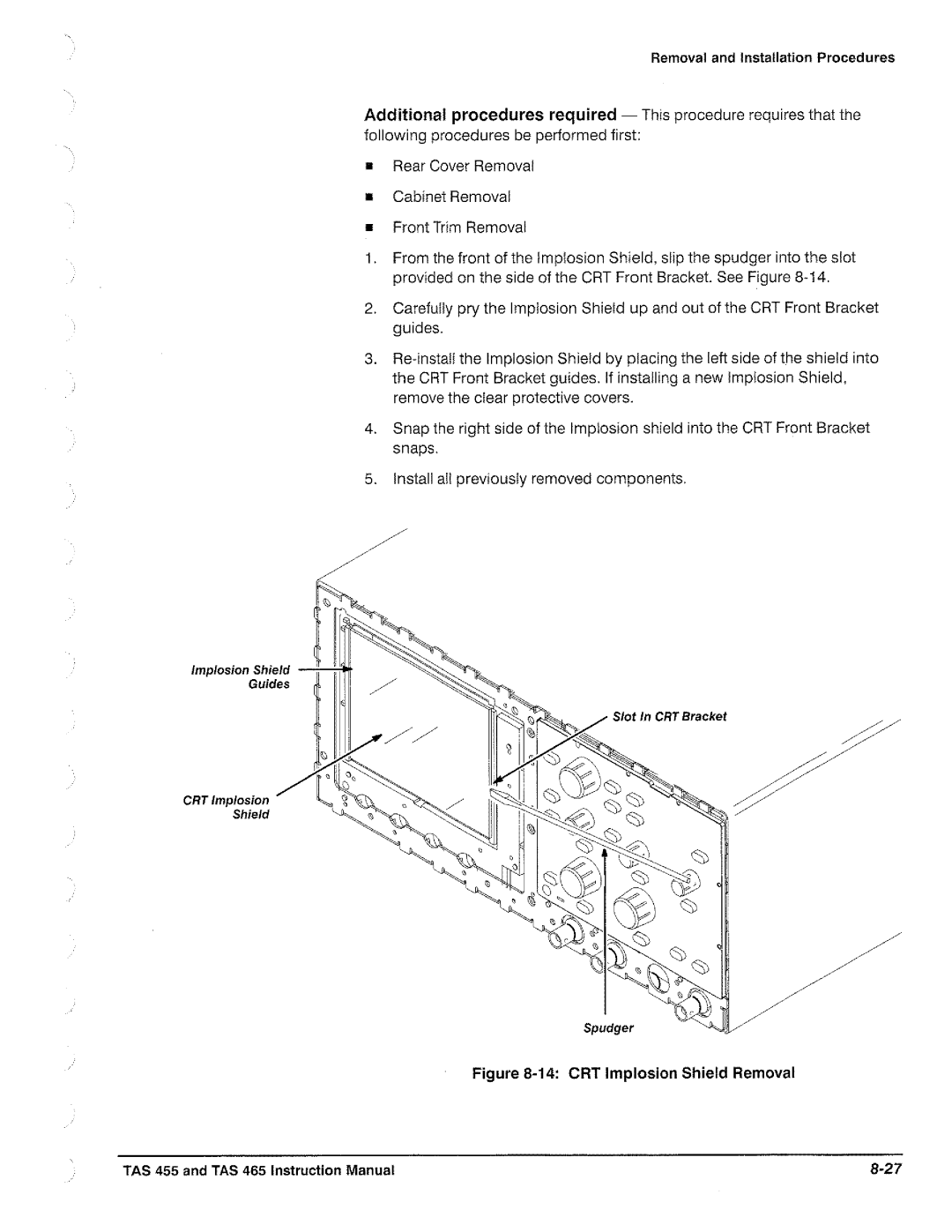 Tektronix TAS  465, TAS 455 manual 