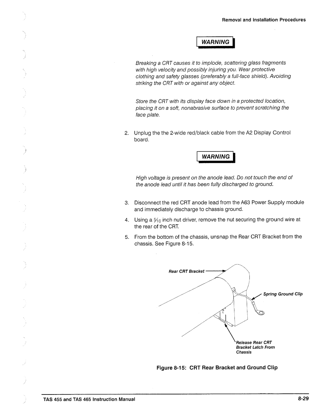 Tektronix TAS  465, TAS 455 manual 