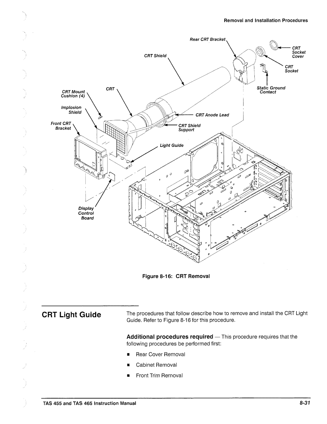 Tektronix TAS  465, TAS 455 manual 