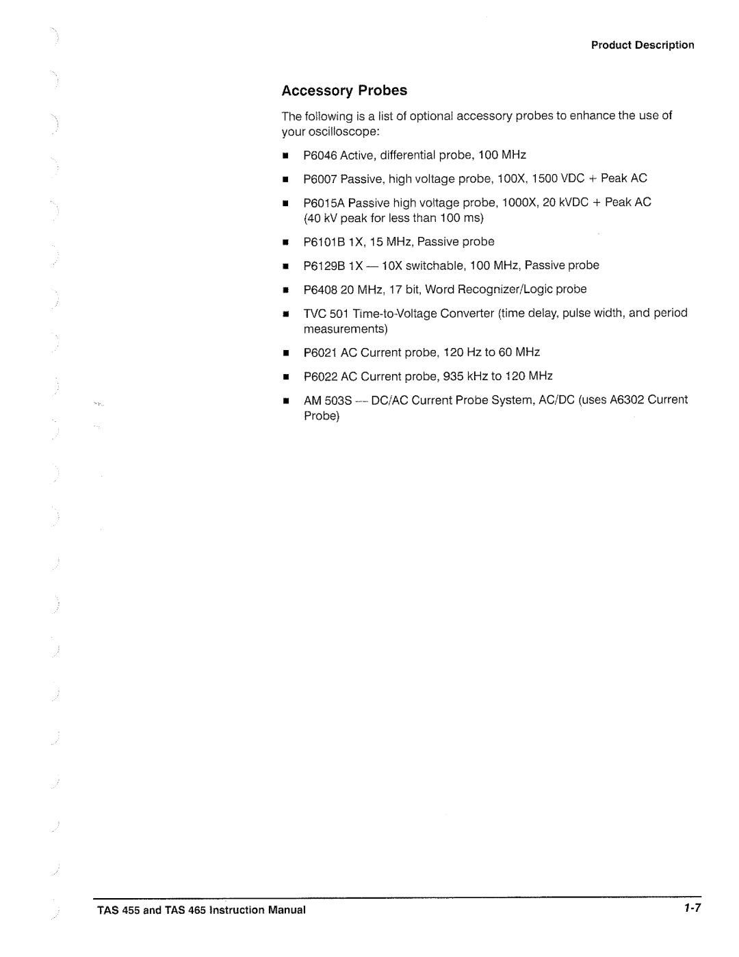 Tektronix TAS  465, TAS 455 manual 