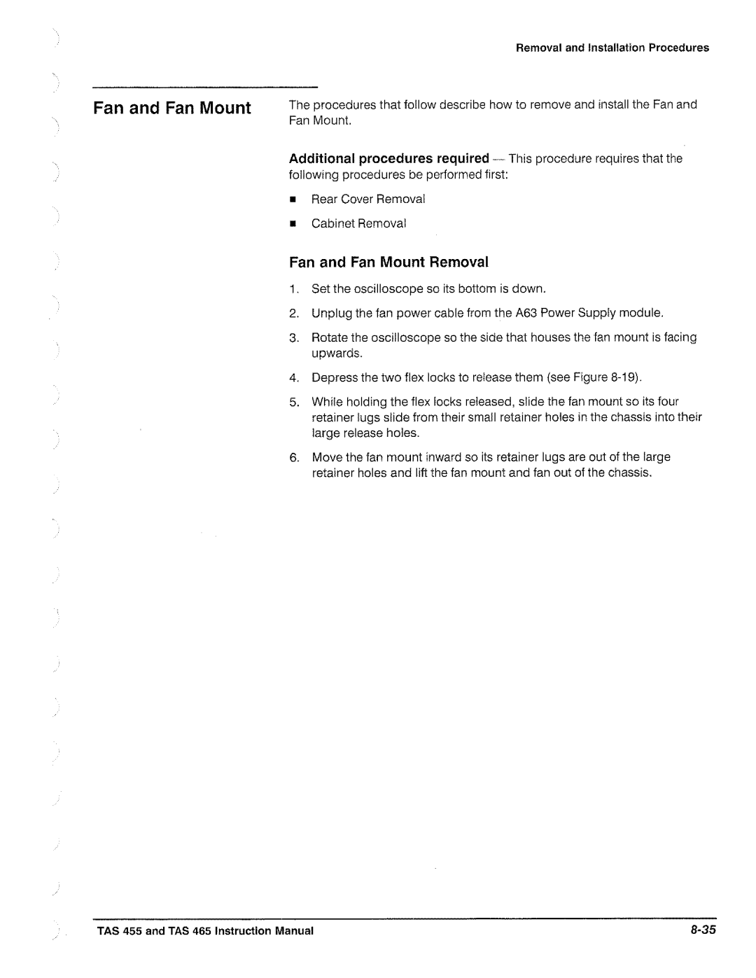 Tektronix TAS  465, TAS 455 manual 