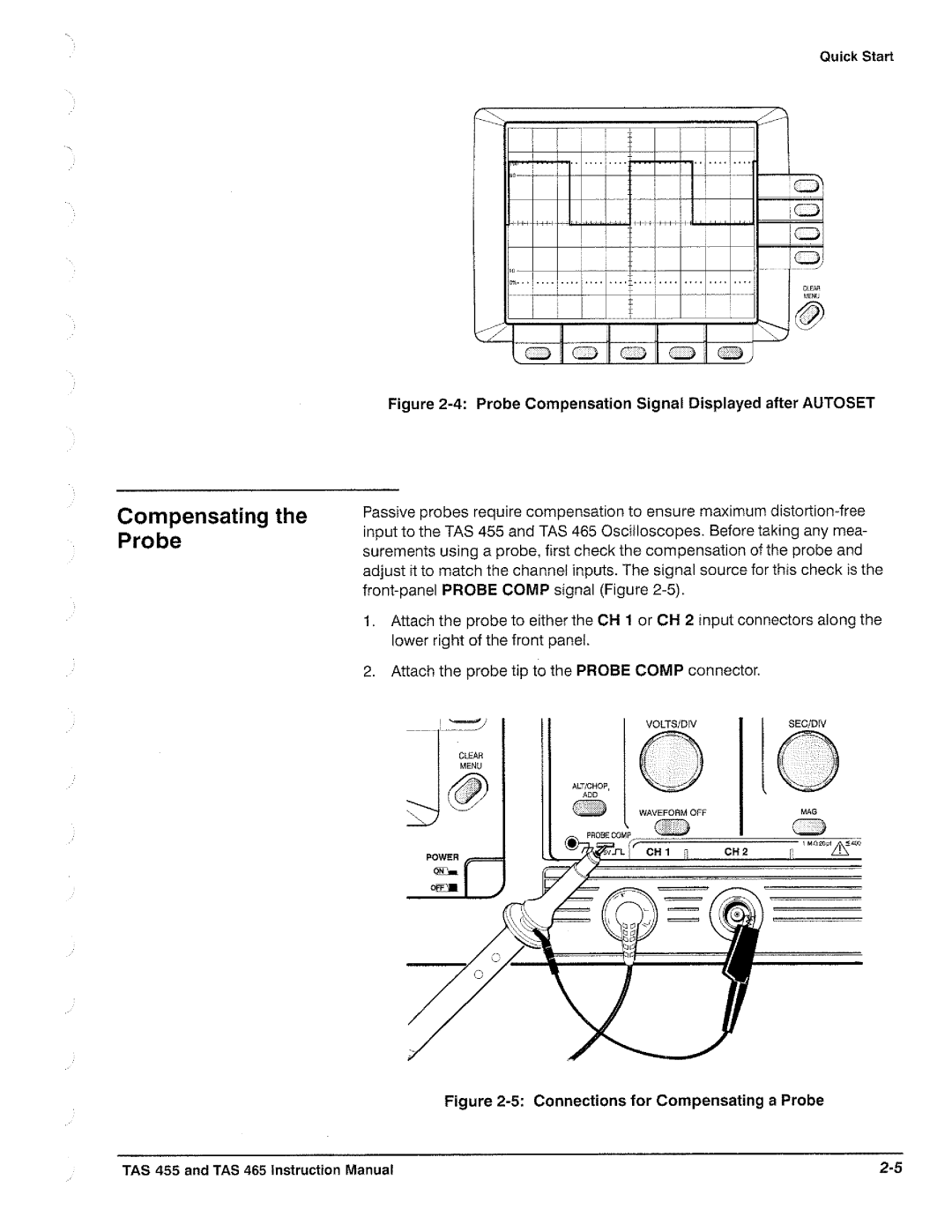 Tektronix TAS  465, TAS 455 manual 