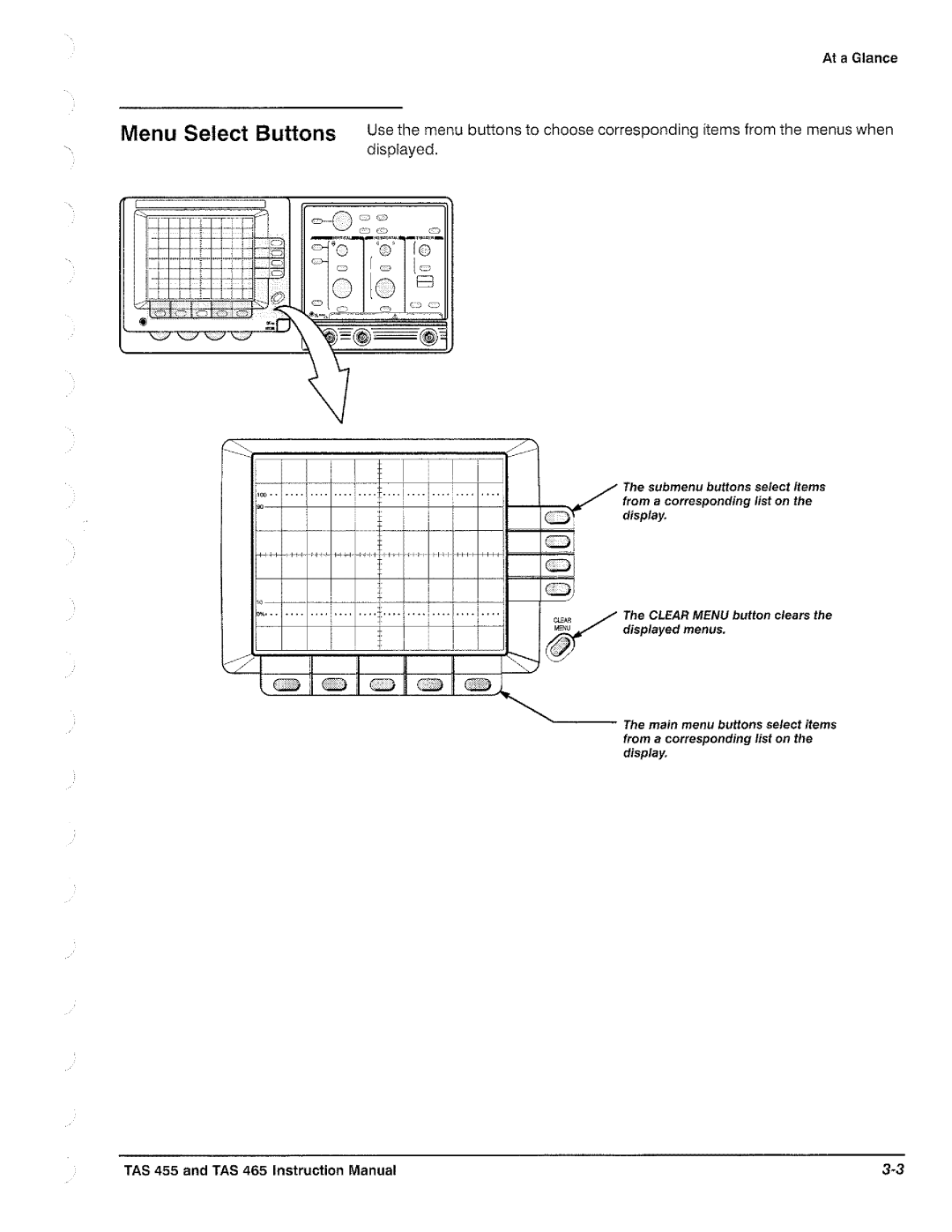 Tektronix TAS  465, TAS 455 manual 