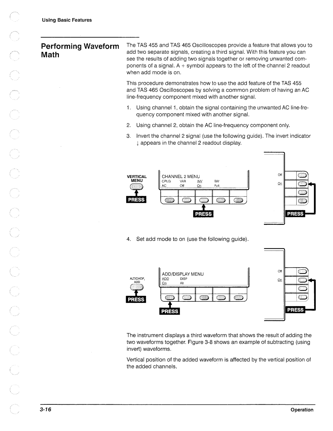 Tektronix TAS 455, TAS  465 manual 