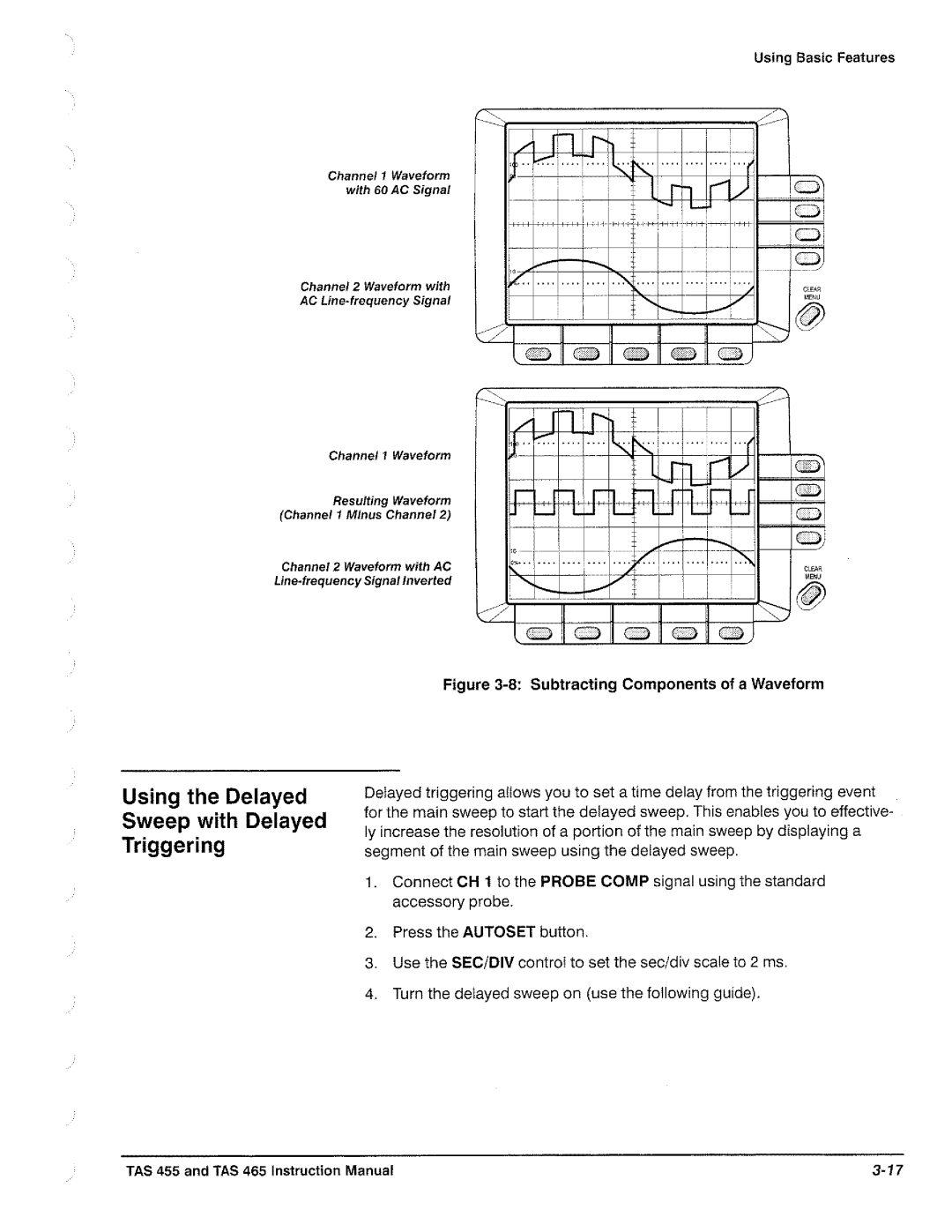 Tektronix TAS  465, TAS 455 manual 