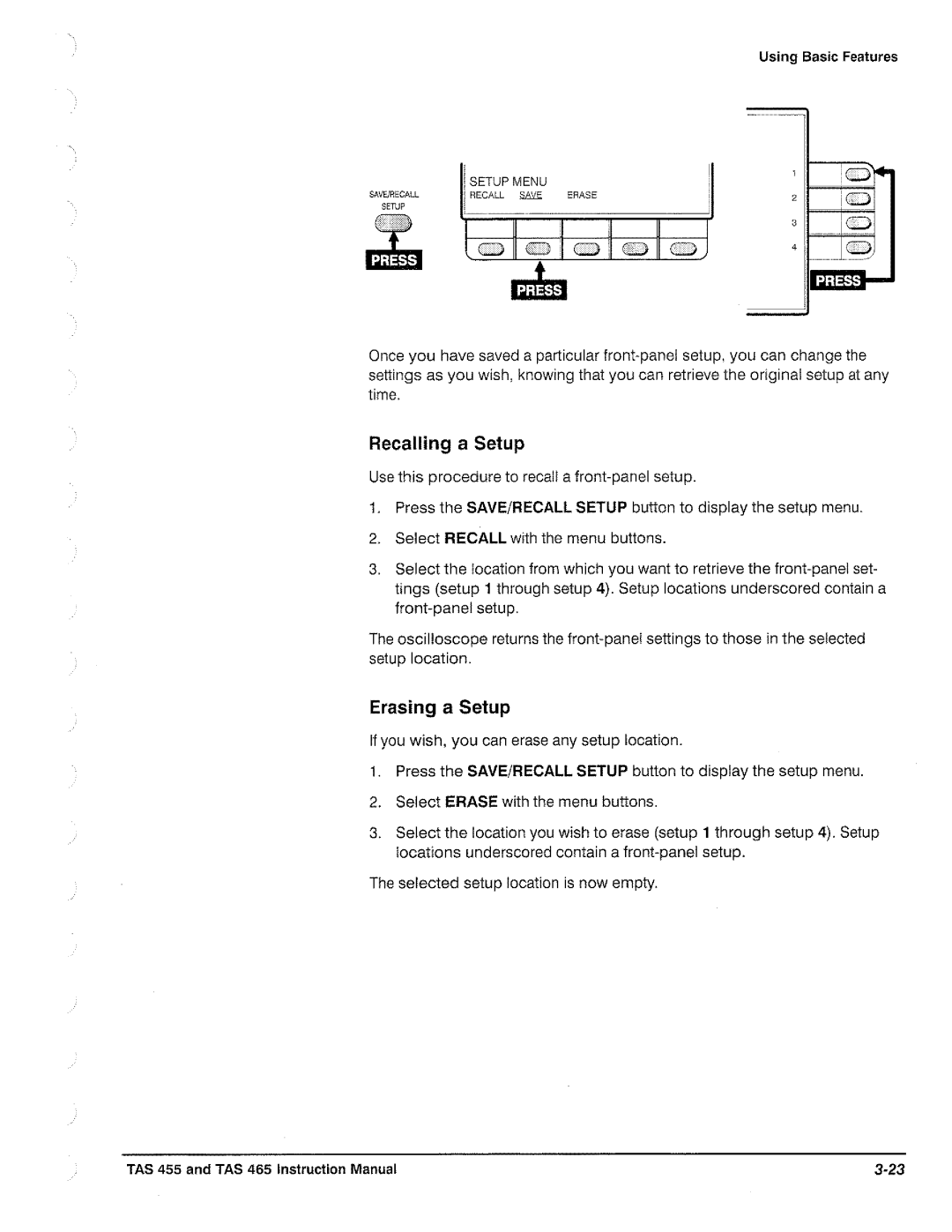 Tektronix TAS  465, TAS 455 manual 