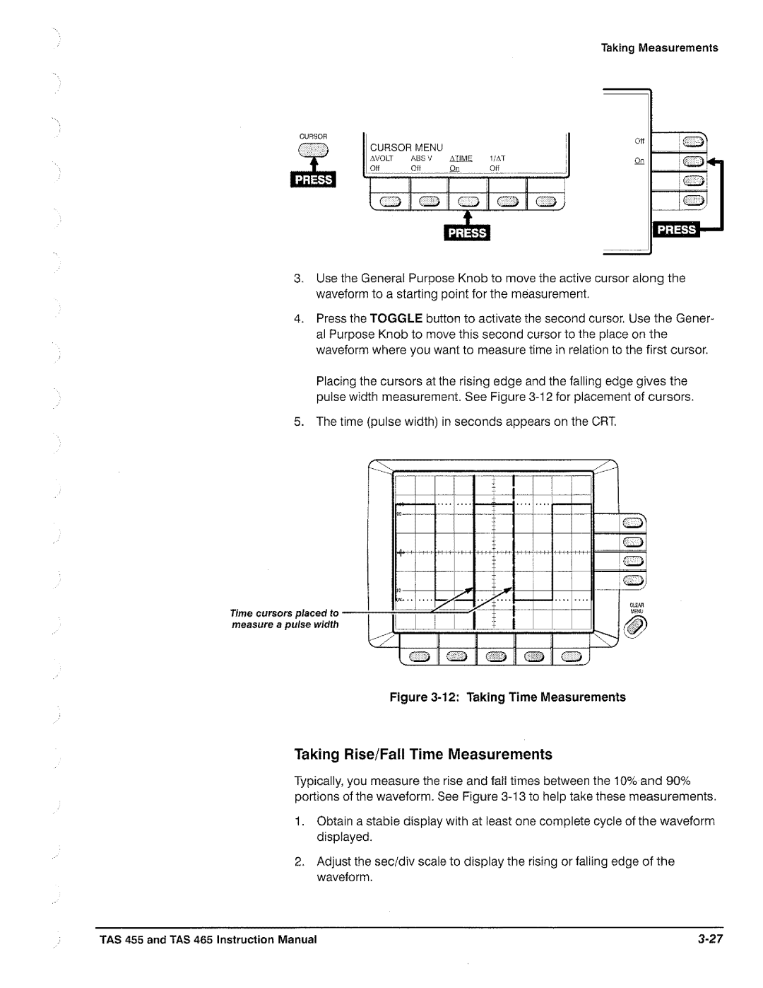 Tektronix TAS  465, TAS 455 manual 