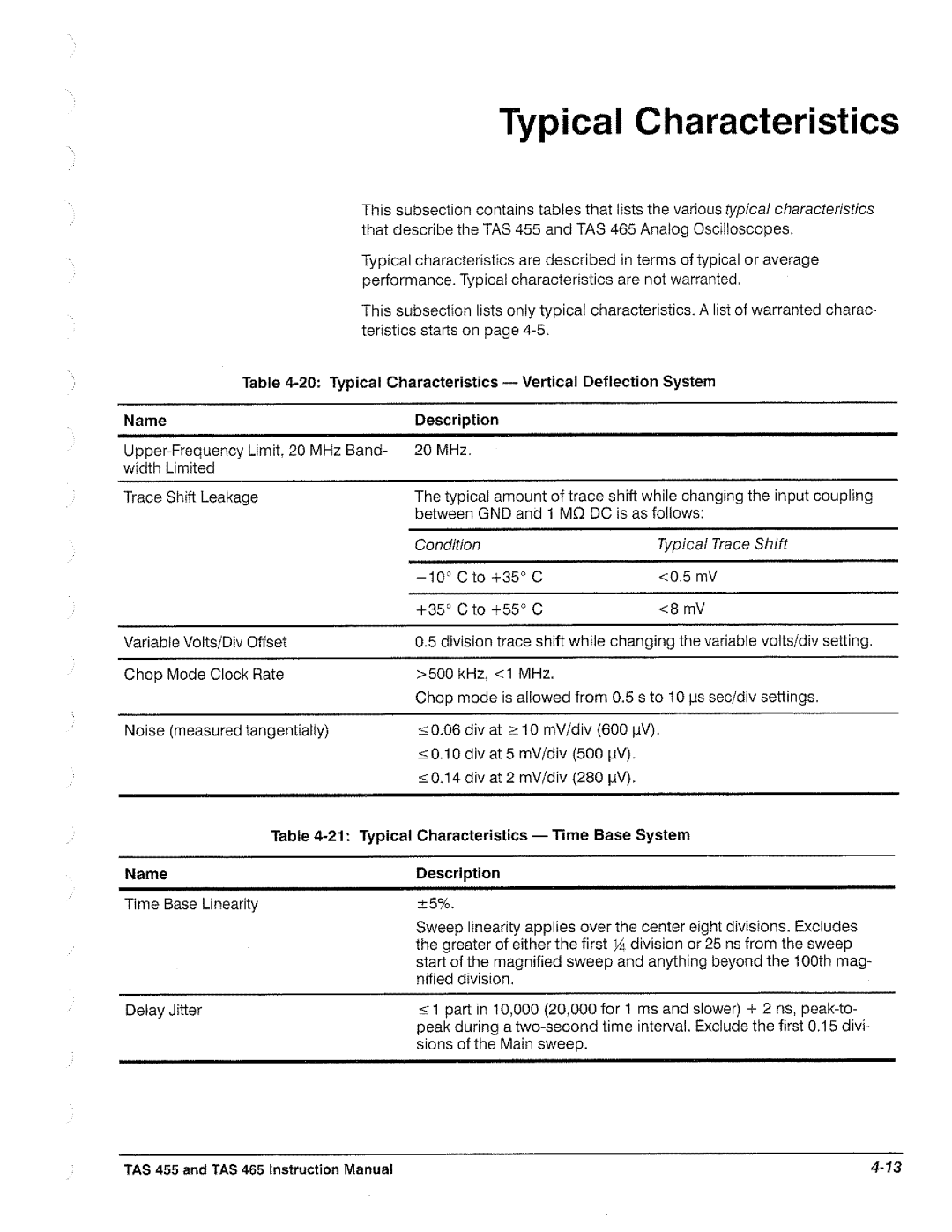 Tektronix TAS  465, TAS 455 manual 