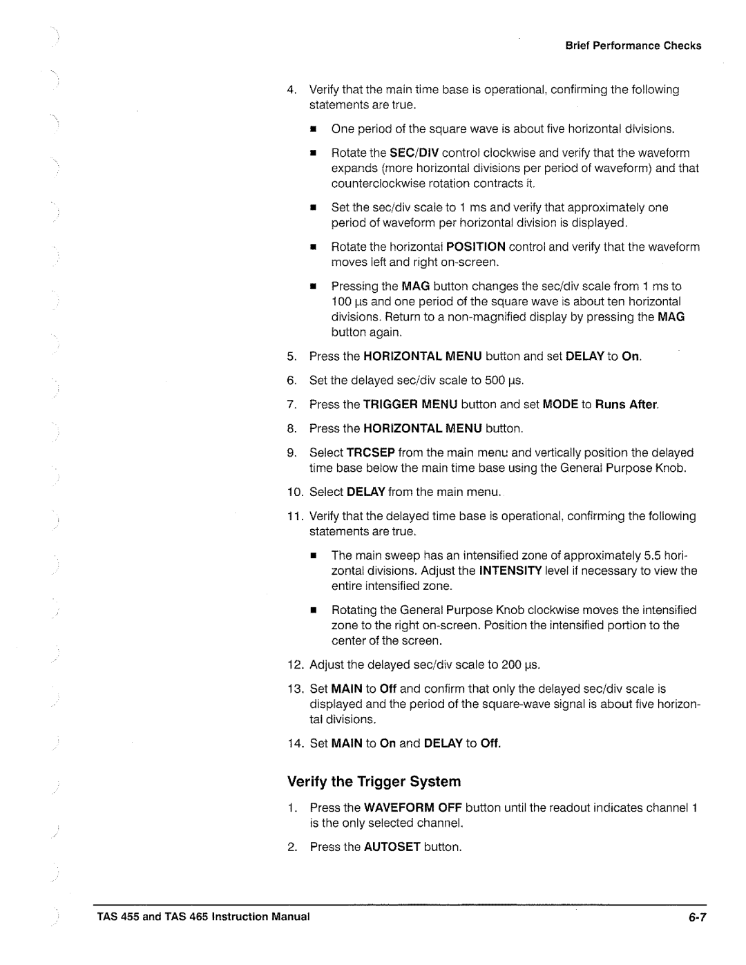 Tektronix TAS  465, TAS 455 manual 