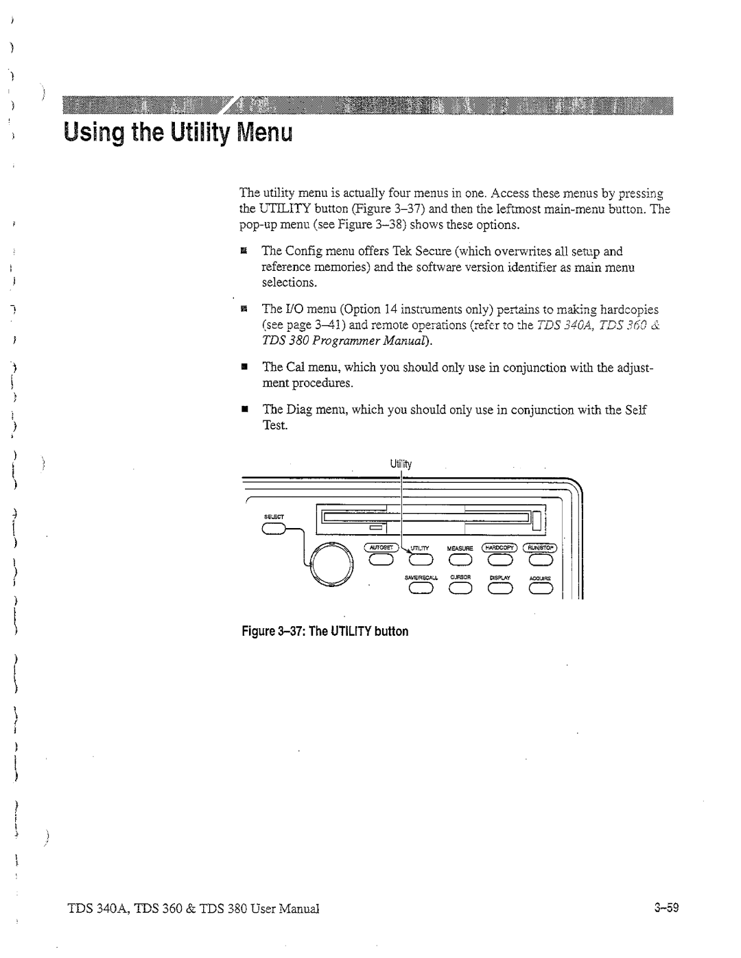 Tektronix TDS 340A, TDS 380, TDS 360 manual 