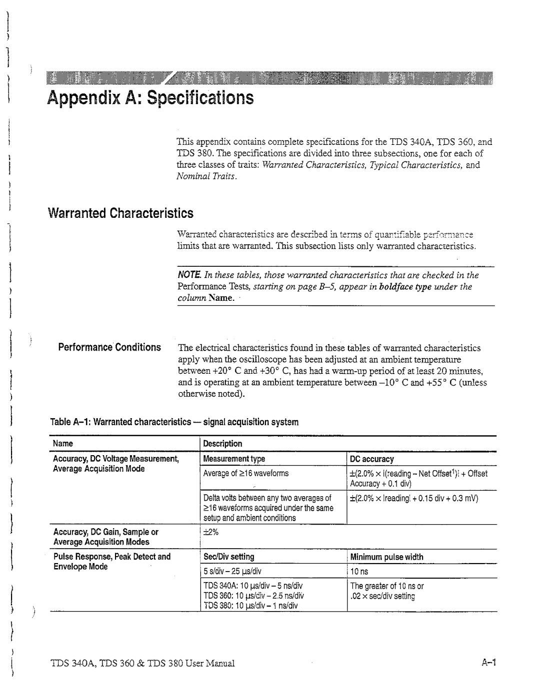 Tektronix TDS 380, TDS 360, TDS 340A manual 