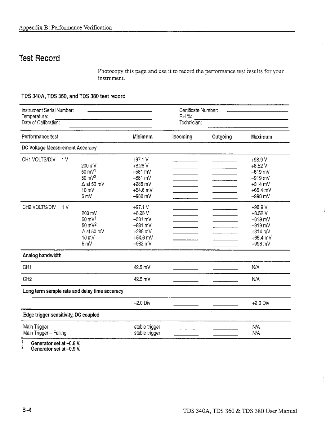 Tektronix TDS 380, TDS 360, TDS 340A manual 