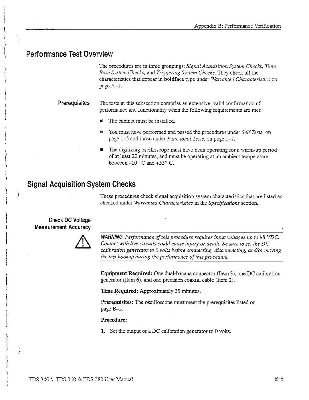 Tektronix TDS 360, TDS 380, TDS 340A manual 