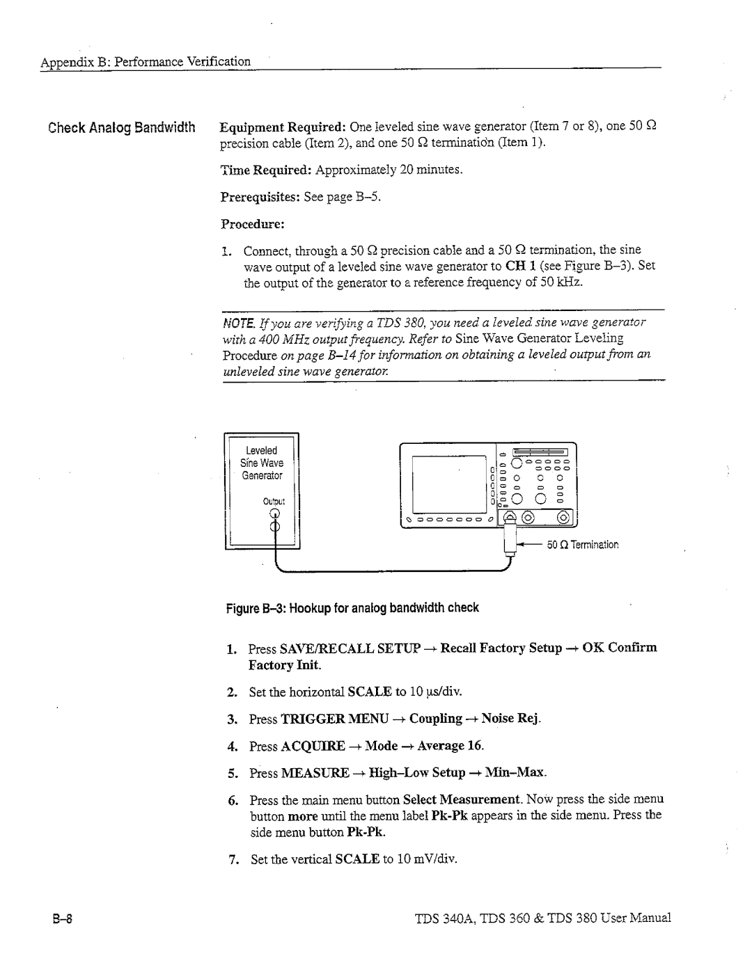 Tektronix TDS 360, TDS 380, TDS 340A manual 