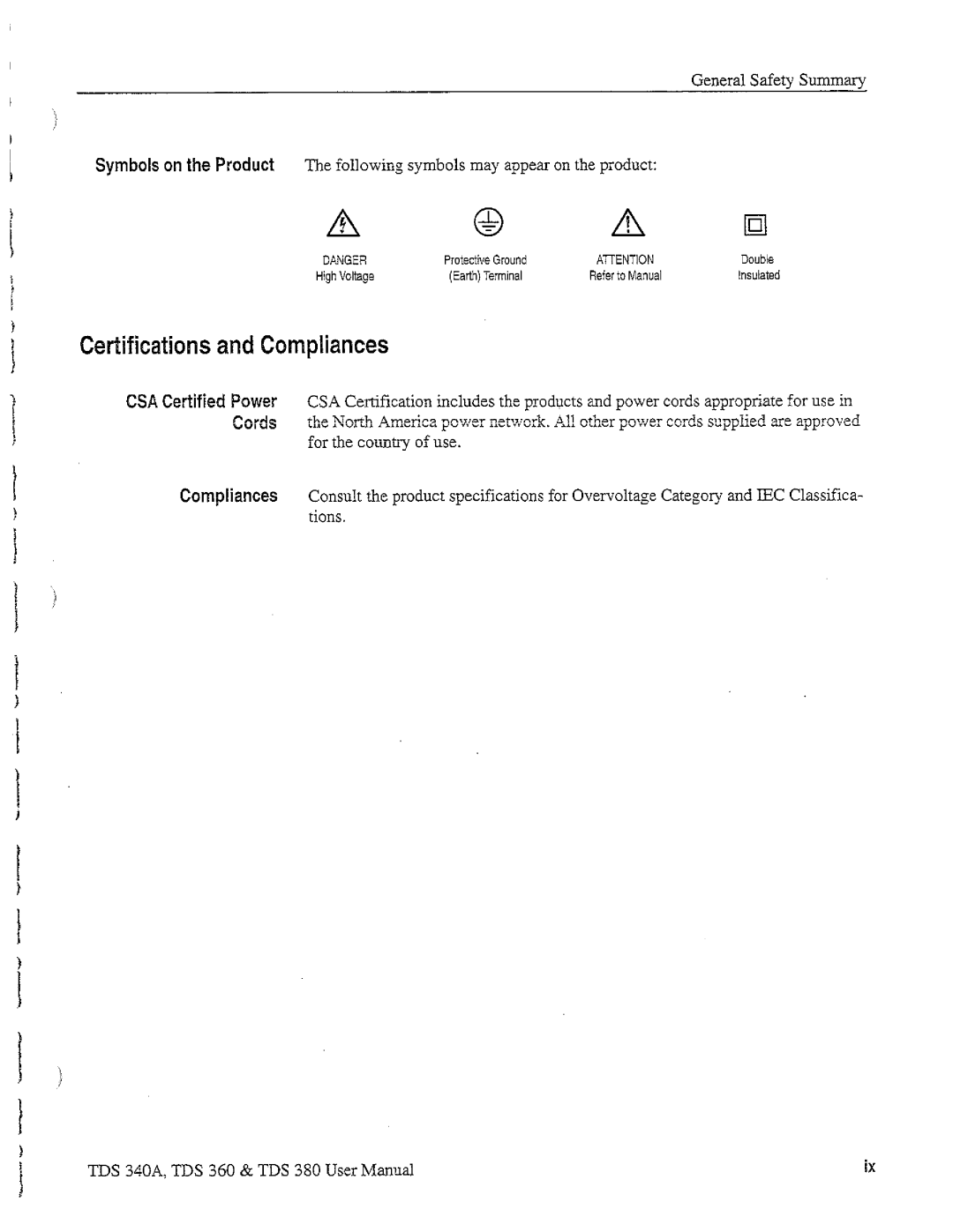 Tektronix TDS 360, TDS 380, TDS 340A manual 