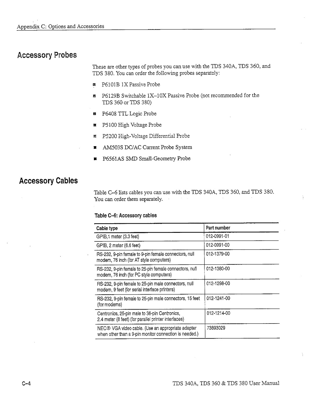 Tektronix TDS 360, TDS 380, TDS 340A manual 