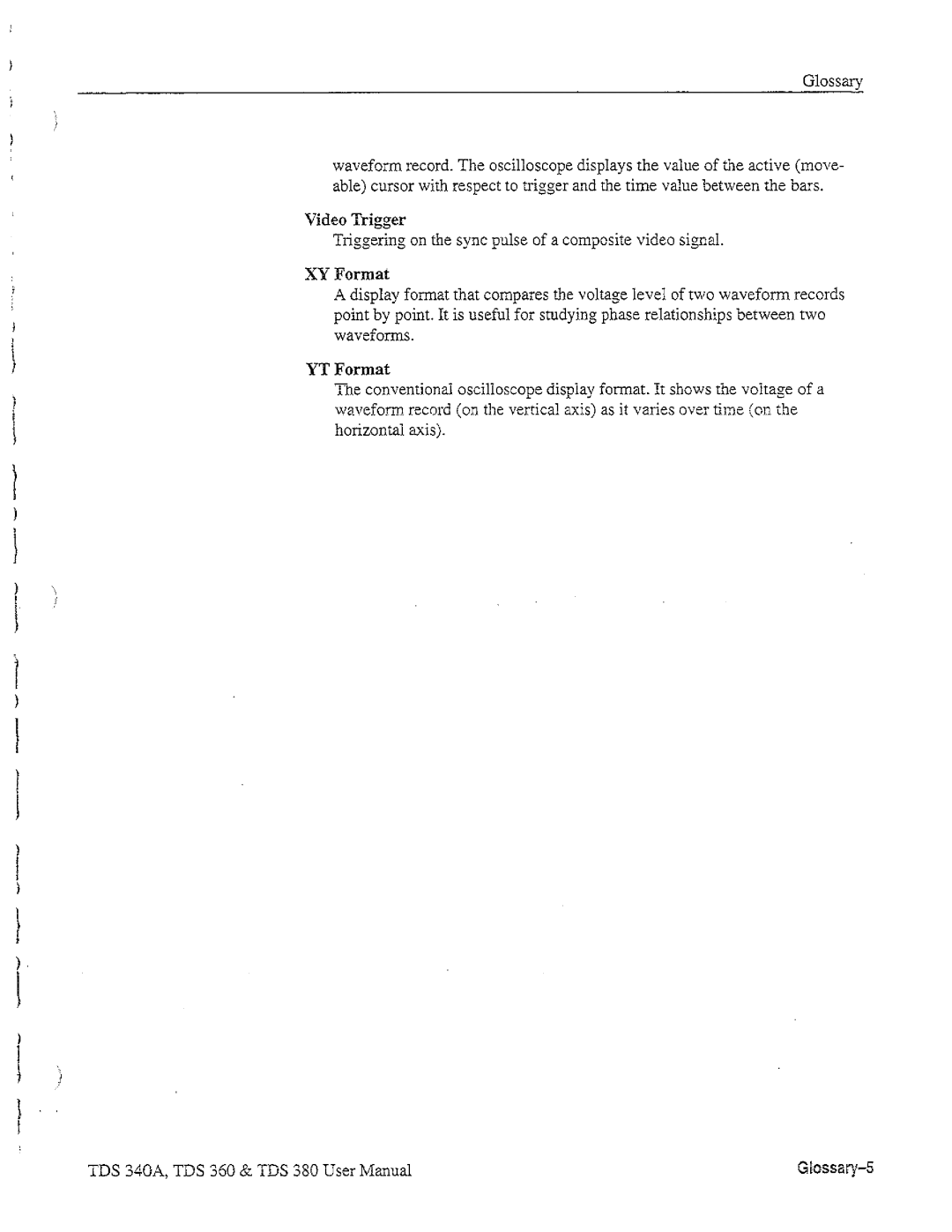 Tektronix TDS 340A, TDS 380, TDS 360 manual 