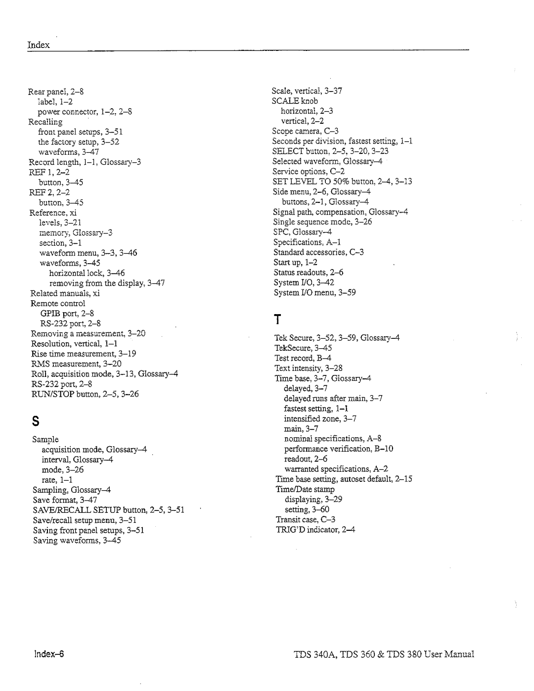 Tektronix TDS 380, TDS 360, TDS 340A manual 