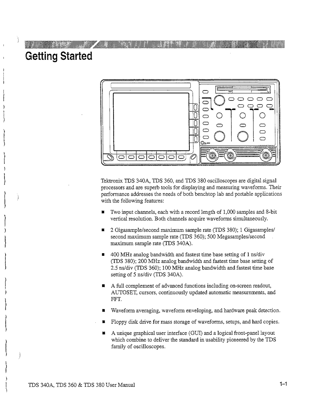 Tektronix TDS 340A, TDS 380, TDS 360 manual 