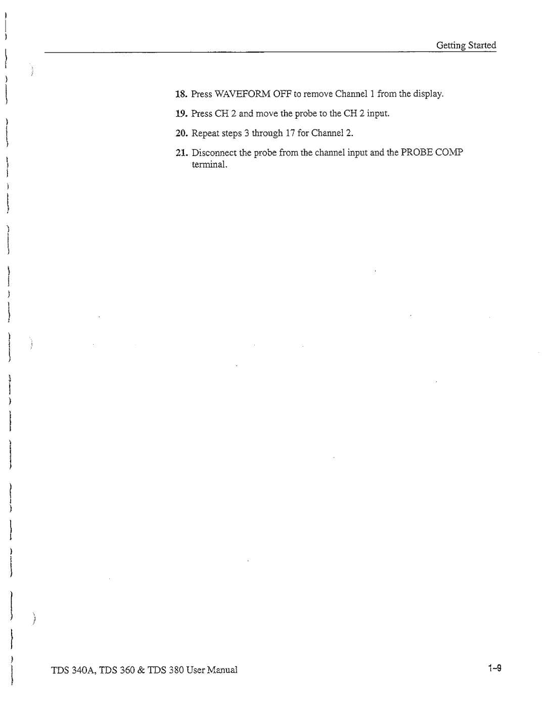 Tektronix TDS 360, TDS 380, TDS 340A manual 