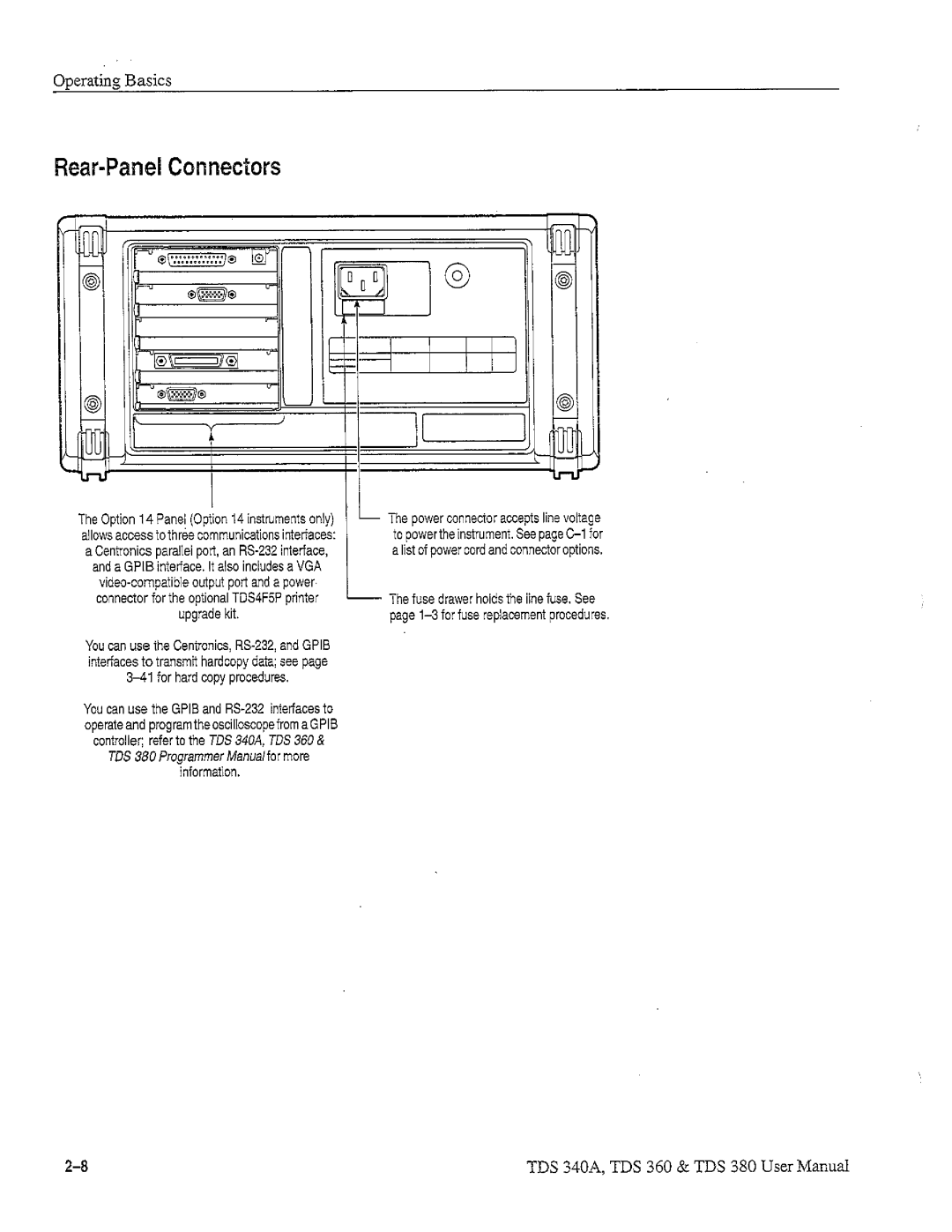 Tektronix TDS 360, TDS 380, TDS 340A manual 