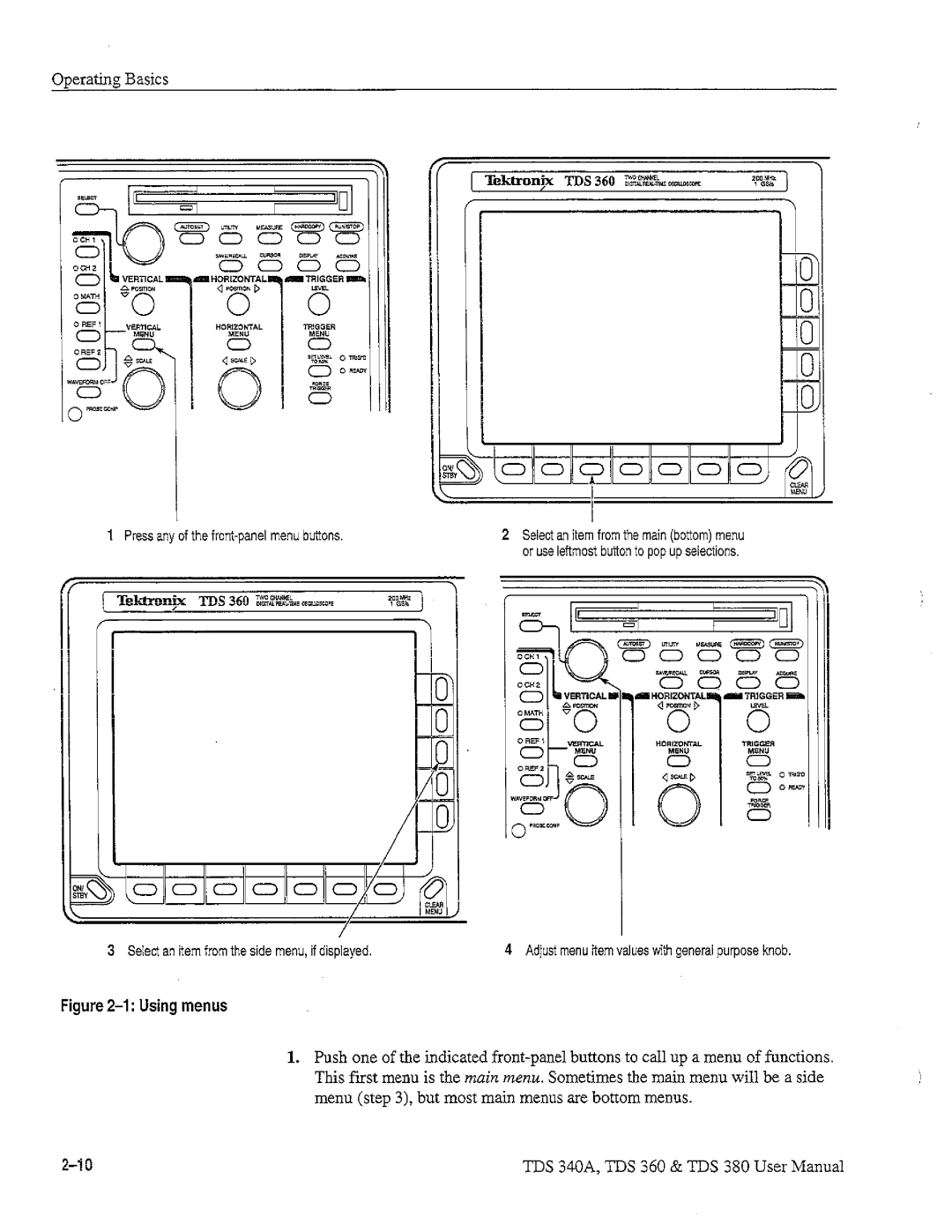 Tektronix TDS 380, TDS 360, TDS 340A manual 