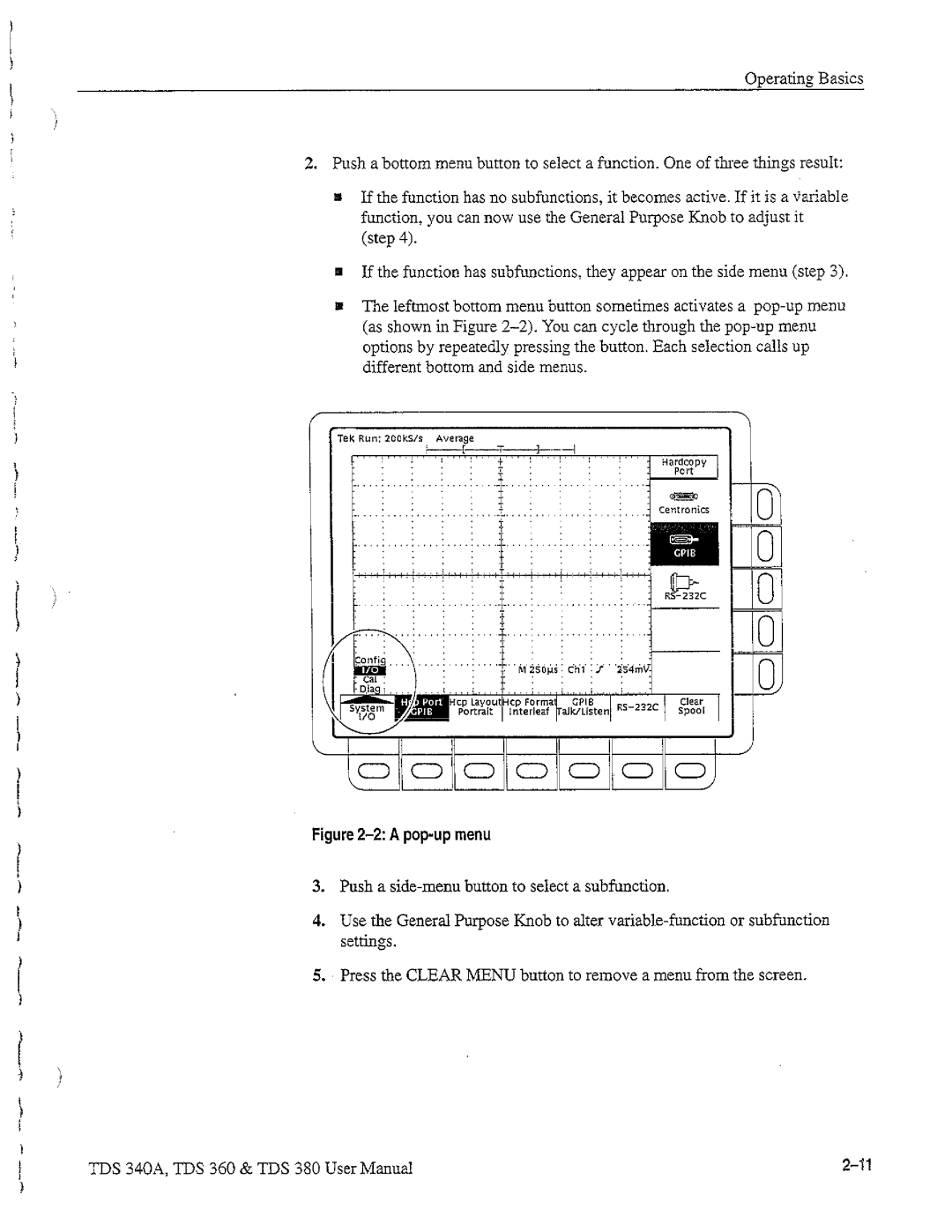 Tektronix TDS 360, TDS 380, TDS 340A manual 