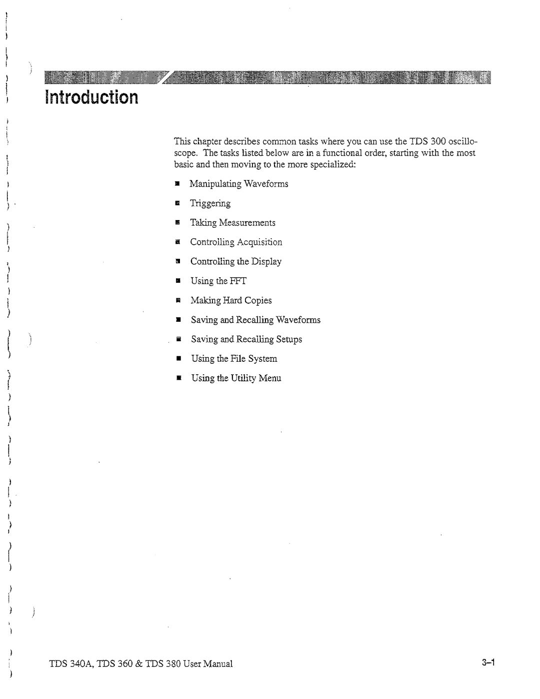 Tektronix TDS 360, TDS 380, TDS 340A manual 