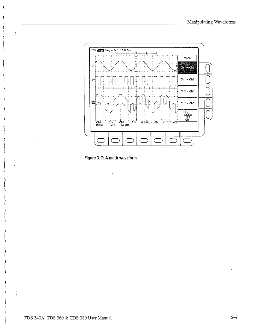 Tektronix TDS 380, TDS 360, TDS 340A manual 