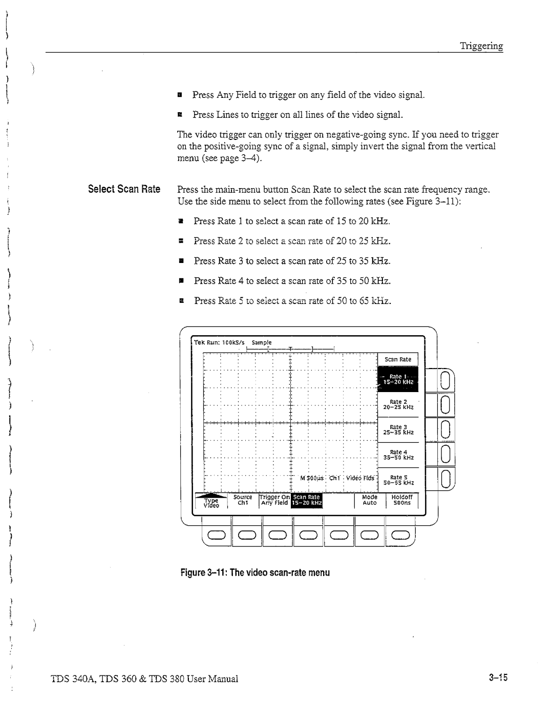 Tektronix TDS 380, TDS 360, TDS 340A manual 