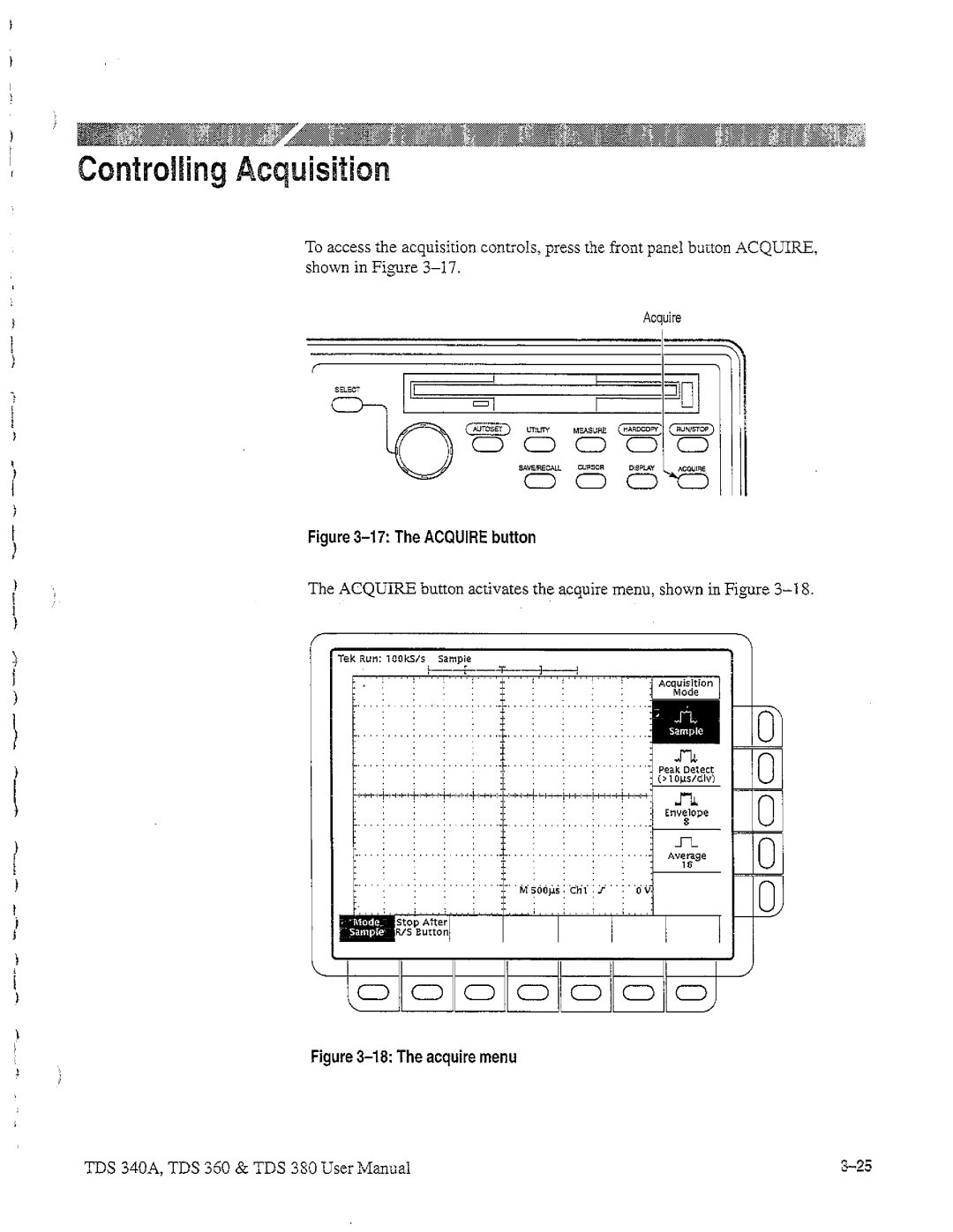 Tektronix TDS 360, TDS 380, TDS 340A manual 