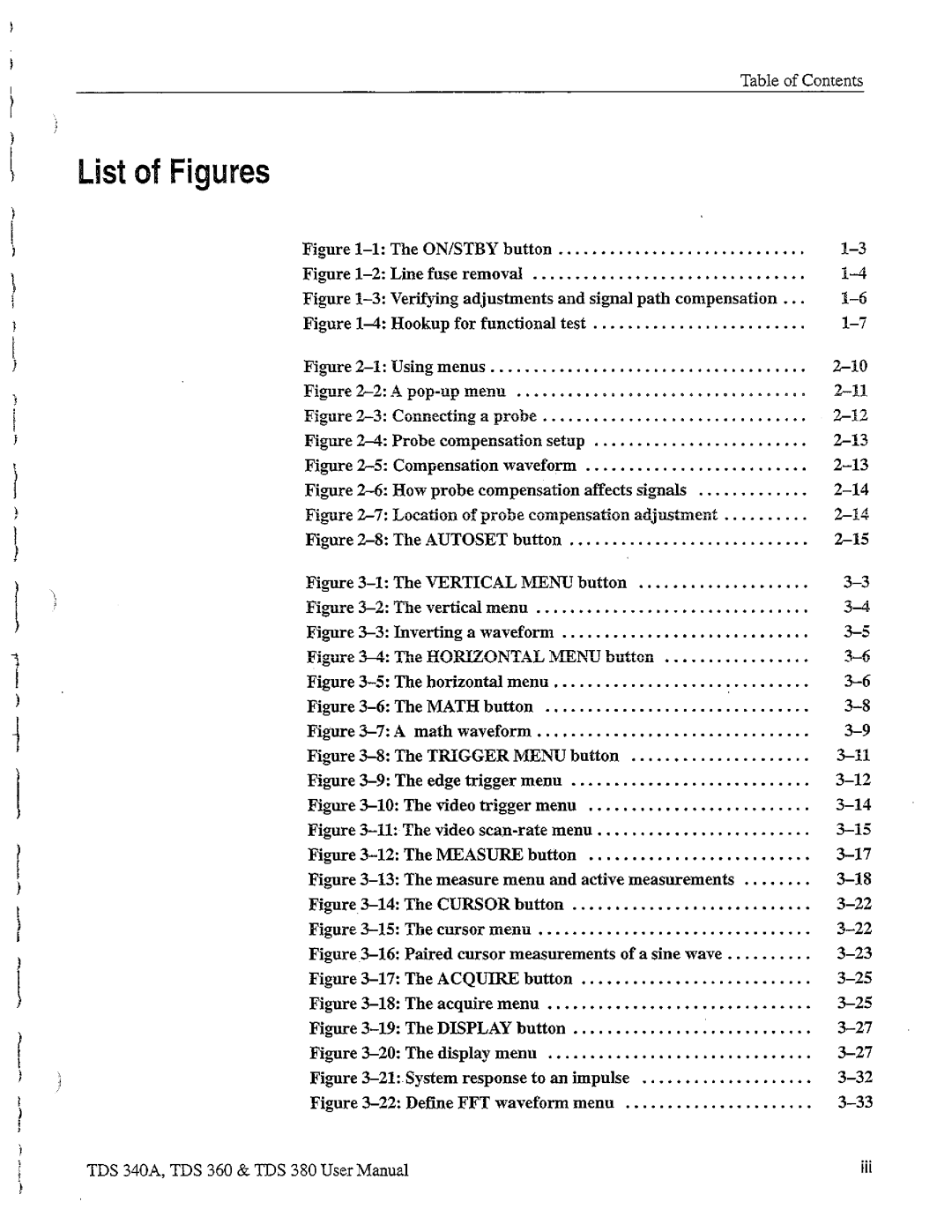 Tektronix TDS 360, TDS 380, TDS 340A manual 