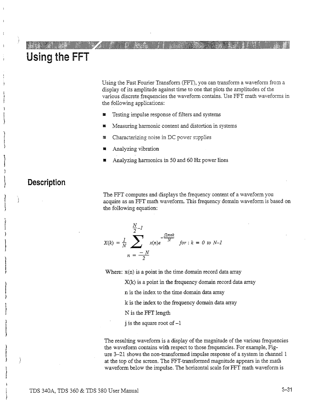 Tektronix TDS 360, TDS 380, TDS 340A manual 